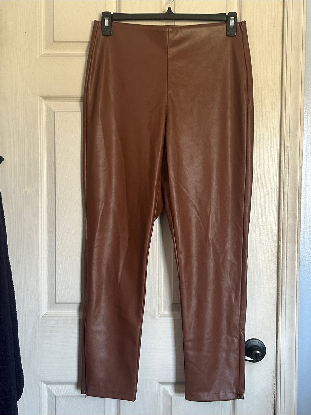 NWT Old Navy cognac extra high rise faux leather skinny pants size 12
